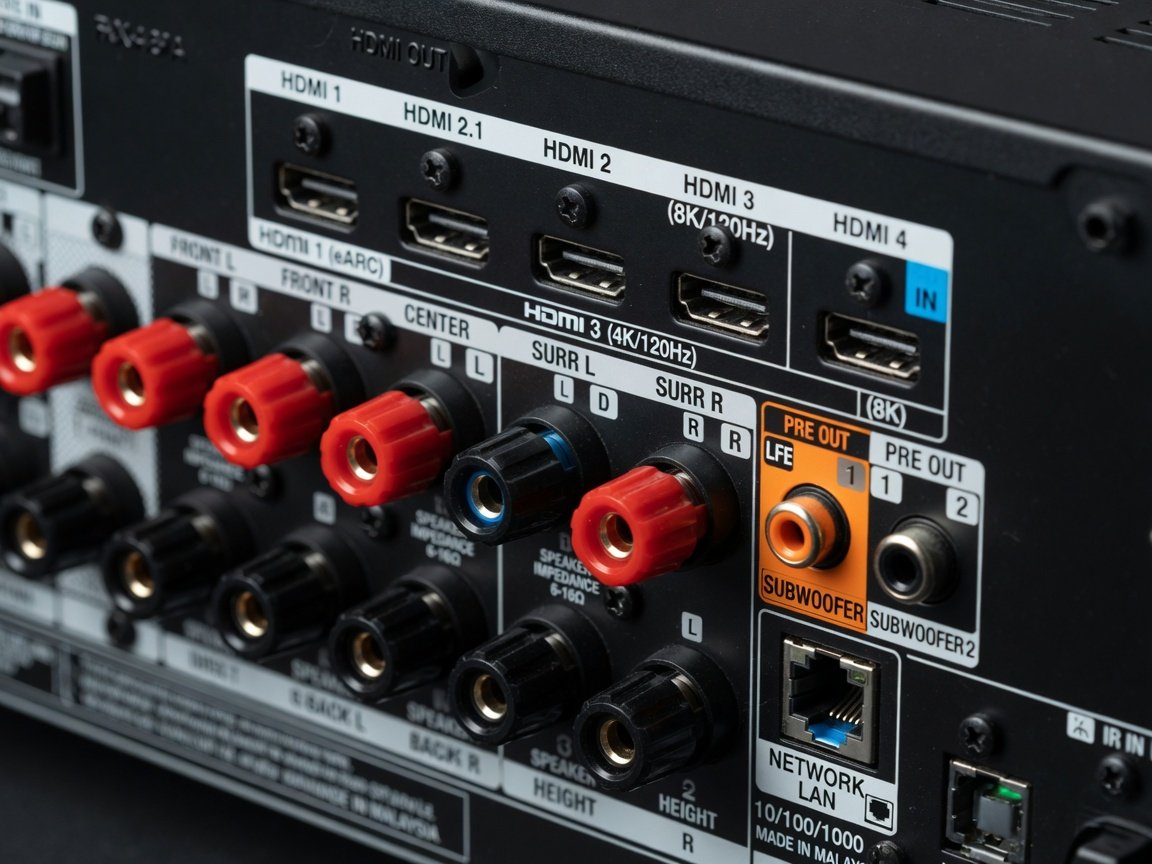 AV receiver HDMI connections and home theater system wiring for 2026 Dolby Atmos setup