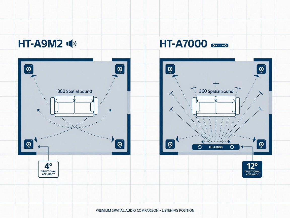 Side-by-side comparison of Sony HT-A9M2 versus HT-A7000 home theater system configurations 2026