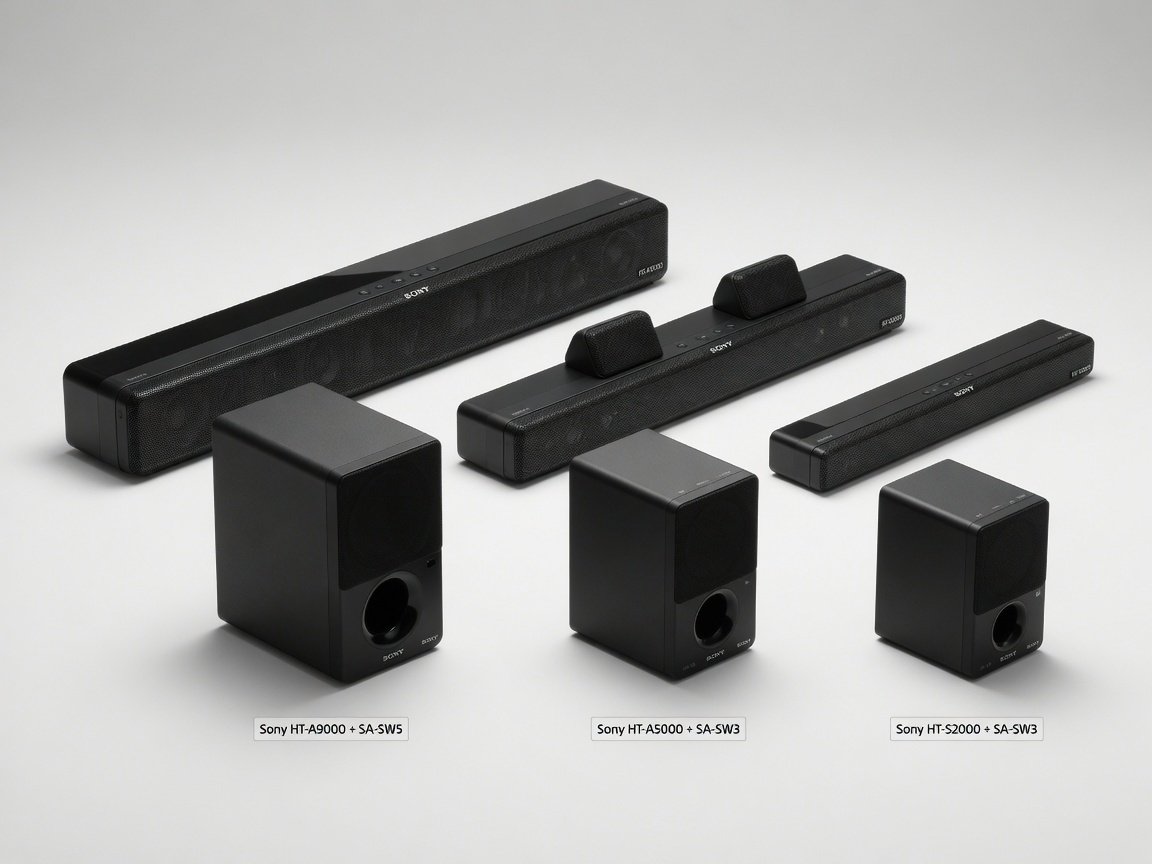 Sony HT-A9000 HT-A5000 HT-S2000 soundbars with subwoofers side by side comparison 2026