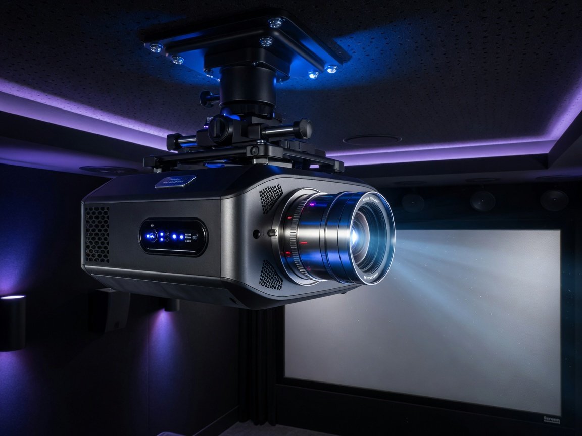 Sony VPL-XW5000ES native 4K laser projector projecting onto a home theater screen in a dark room